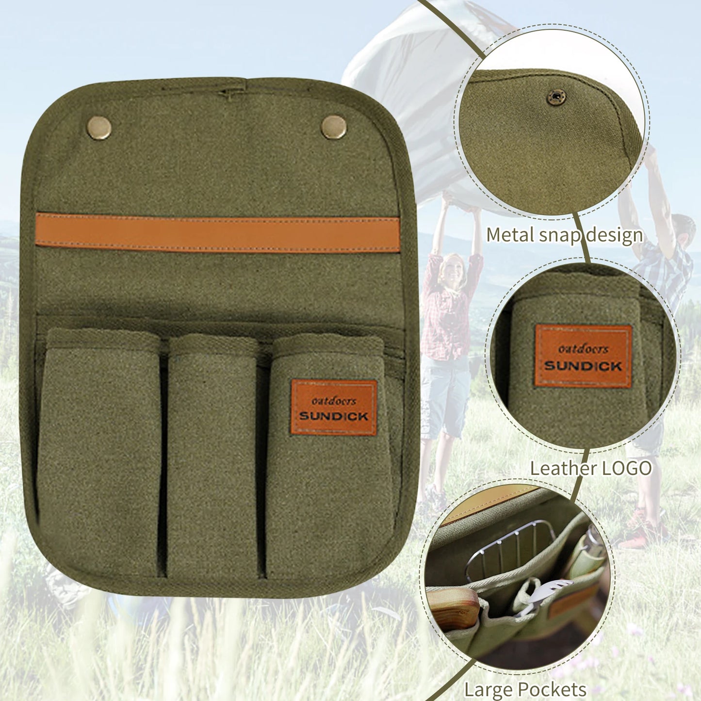 Camping Chair Armrest Storage Bag