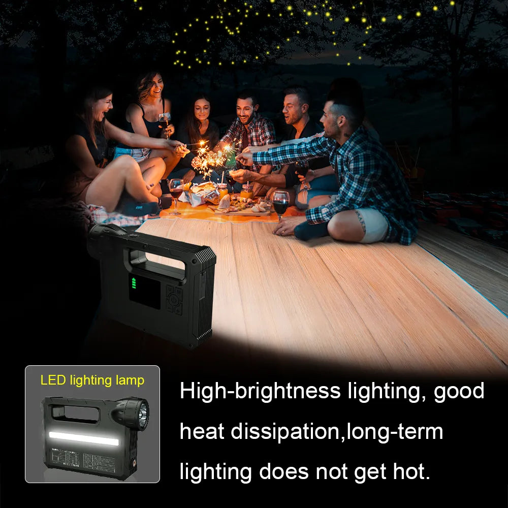 Air Compressor with Built-In Jump Starter, Flashlight, Power Bank