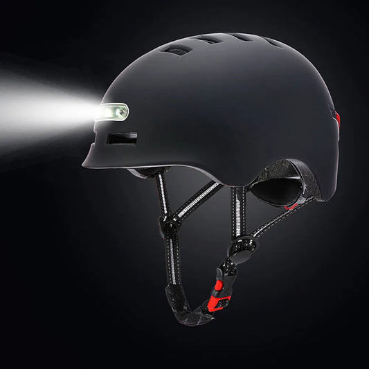 Bicycle Helmet with Built-In Headlight